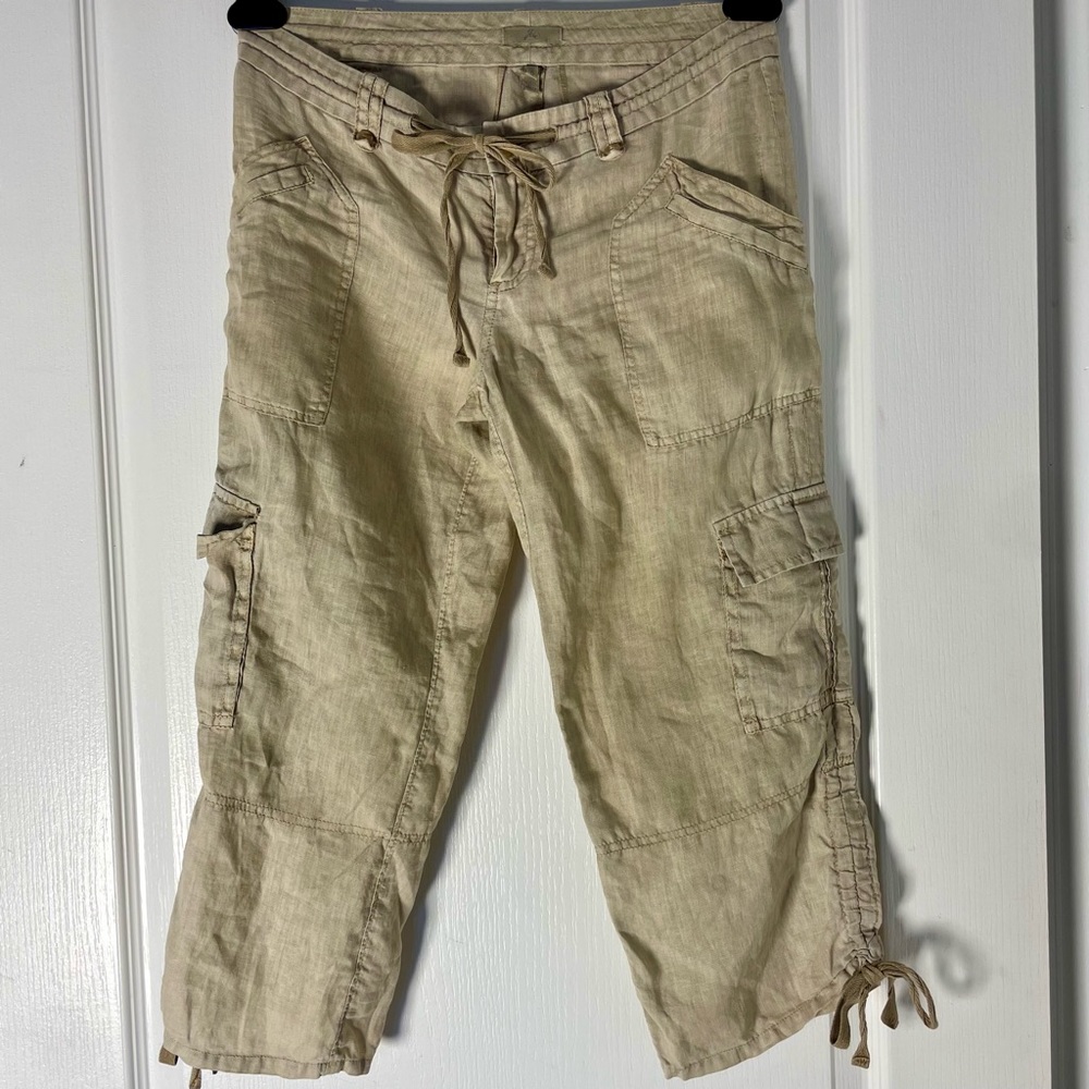 Joie Linen Cargo Crop Pants